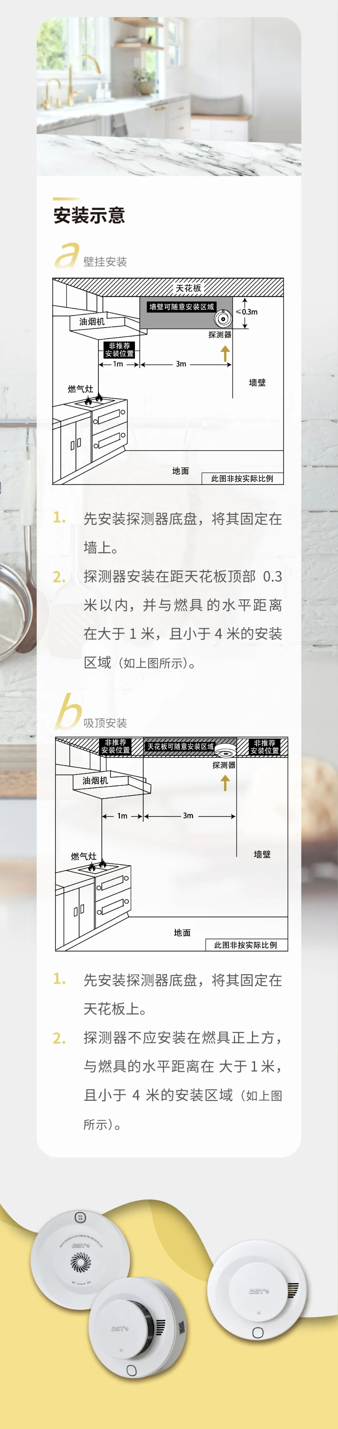 云南云南海灣消防GST全新一代NB獨立式煙感氣感探測器安裝