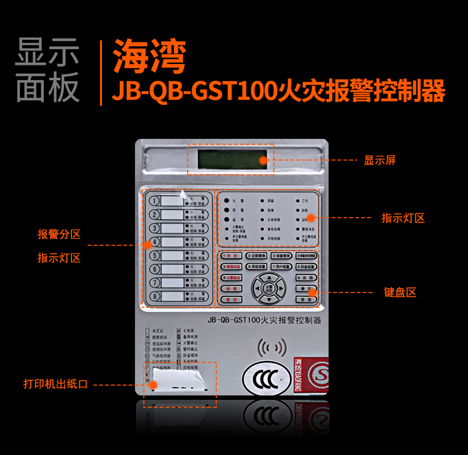 云南海灣JB-QB-GST100云南火災(zāi)報警控制器顯示面板